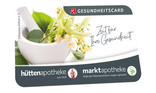 Abbildung der Gesundheitscard der Hütten-Apotheke